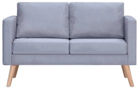 Conjunto de sofás de 2 lugares e 3 lugares tecido cinza claro