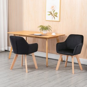 Conjunto de 2 Cadeiras de Sala de Jantar Modernas Cadeiras de Cozinha Estofadas em Veludo com Encosto Médio e Pés de Madeira de Borracha para Sala de