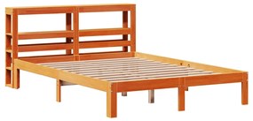 Cama sem colchão 140x190 cm pinho maciço castanho-mel