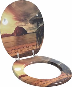 vidaXL Assento de Sanitário com Fechamento Suave Laranja 44 x 38 cm