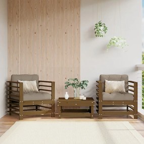 Cadeiras de jardim 2 pcs madeira de pinho maciça castanho-mel