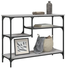 vidaXL Mesa consola c/ prateleiras 100x35x75 cm cinzento sonoma