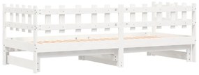 Sofá-cama de puxar 2x(80x200) cm pinho maciço branco