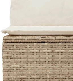 6 pcs conjunto de sofás p/ jardim com almofadões vime PE bege