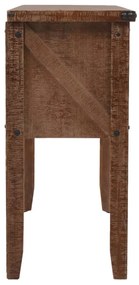 Mesa consola madeira de abeto maciça 131x35,5x75 cm castanho