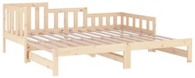 Estrutura sofá-cama de puxar 2x(90x190) cm pinho maciço