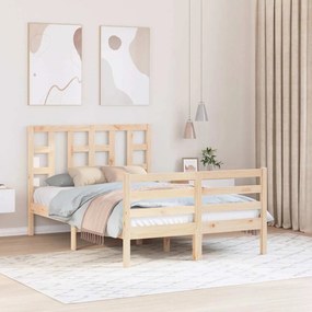 Estrutura de cama de casal c/ cabeceira madeira maciça