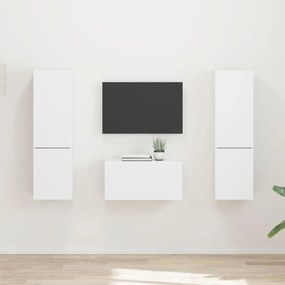 vidaXL Conjunto de móvel de TV 5 pcs Branco Madeira processada