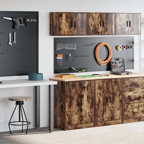 vidaXL Armários de garagem 2 pcs derivados de madeira carvalho fumado