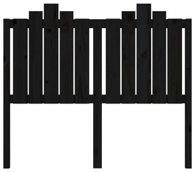 Cabeceira de cama 126x4x110 cm pinho maciço preto