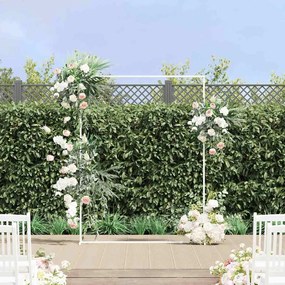 vidaXL Arco de Casamento Branco 150 x 49,5 x 200 cm Aço