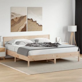 Cama sem colchão 200x200 cm madeira de pinho maciça
