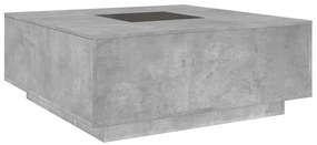 Mesa de centro luzes LED Infinity 100x100x40cm cinzento cimento