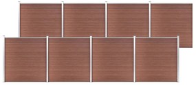 vidaXL Painel de vedação para jardim 1391x186 cm WPC castanho