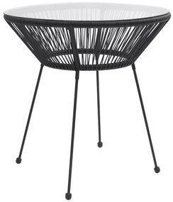 3 pcs conjunto de jantar para jardim preto