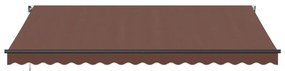 Toldo retrátil manual com luzes LED 450x350 cm castanho