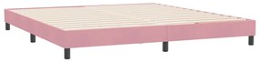 Estrutura de cama com colchão 180x220 cm veludo rosa