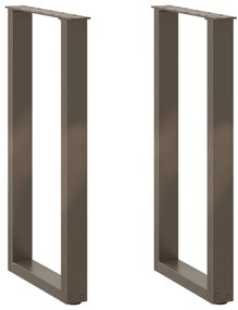 vidaXL Pés de mesa de console em forma de U, 2 peças, aço natural, 28 x (72-73) cm, aço