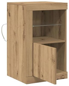 Buffet vidaXL com Luzes de LED Carvalho Artisan 41x37x67 cm
