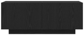 Estante para TV vidaXL Preta em Carvalho 100x35x40 cm em Madeira Engen