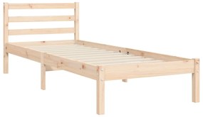 Estrutura de cama com cabeceira 90x200 cm madeira maciça