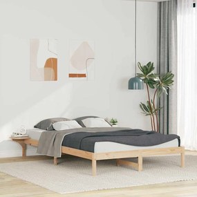 vidaXL Cama com Mesas Laterais Natural 160 x 220 cm