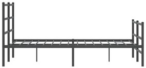 Estrutura de cama com cabeceira e pés 120x200 cm metal preto
