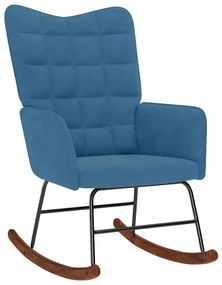 Cadeira de baloiço veludo azul