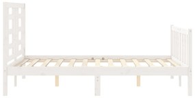 Cama sem colchão 120x200 cm madeira de pinho maciça branco