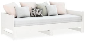 Estrutura sofá-cama de puxar pinho maciço branco 2x(90x190) cm