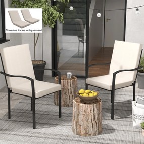 Conjunto de 2 almofadas de exterior para cadeira com encosto (CADEIRAS NÃO INCLUIDAS), com presilhas, enchimento de 8 cm, dimensões: 112 cm (C) x 51 c