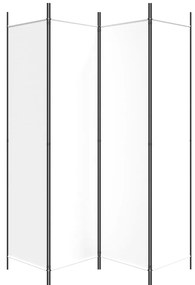 Biombo com 4 painéis 200x200 cm tecido branco