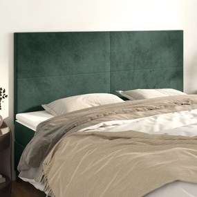 vidaXL Cabeceira Verde Escuro 160x5x118/128 cm Veludo