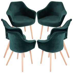 Pack 6 Cadeiras Dau Veludo - Verde escuro