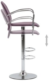 Bancos de bar com apoios de braços 2 pcs couro artificial roxo