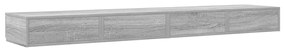 Gavetas de Cama vidaXL Cinza Sonoma 200x36,5x16,5 cm Madeira Engineere