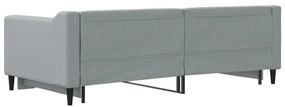 Sofá-cama com gavetão 90x190 cm tecido cinzento-claro