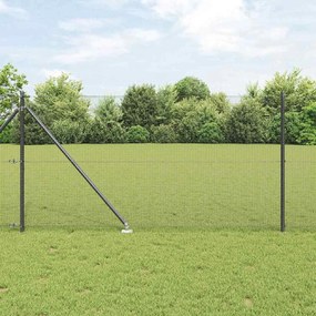 Conjunto de Postes de Cerca Conjunto de 2 Cinza Plástico 25 x 1 m