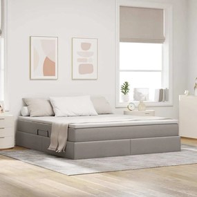 vidaXL Cama com arrumação e colchão Cinzento-acastanhado 180 x 200 cm