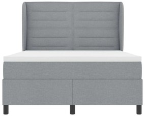 Cama Box com Colchão Cinza Claro 140x200 cm - Tecido