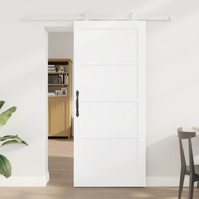 PT Porta Deslizante com Conjunto de Ferragem Branca 86x198,5 cm Madeir