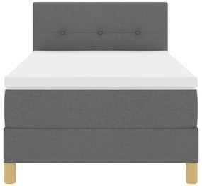 Cama Box Spring com Colchão Cinza Escuro 90x190 cm Tecido