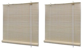 Estores de rolo em bambu natural 2 pcs 120x160 cm