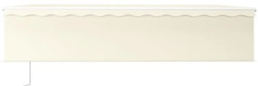 Toldo automático c/ estore/LED/sensor de vento 6x3 m cor creme