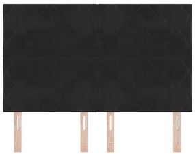Cabeceira Blocos de Diamante, Preta, 160 cm Veludo