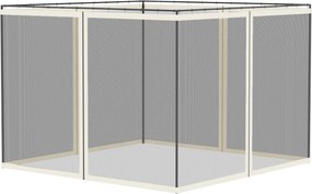 Redes mosquiteiras para tendas de jardim de 3 x 3 (TENDA NÃO INCLUIDA) m - conjunto de 4 redes com fecho de correr + ganchos de fixação - poliéster e