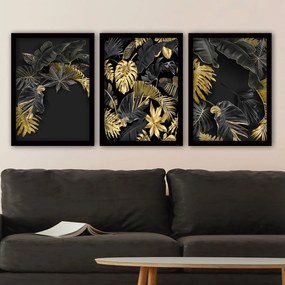 Pintura Decorativa em Moldura 3SC92 – Multicolor – 35 x 45 cm (3 Peças