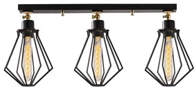 Candeeiro de Teto Oylat – Preto e Dourado – 70 x 18 cm