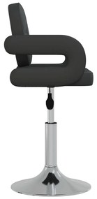 Cadeiras de jantar giratórias 2 pcs couro artificial preto