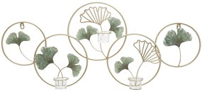 Castiçal de Parede "Greenery" em Metal e Vidro – 80x7,5x35,5 cm